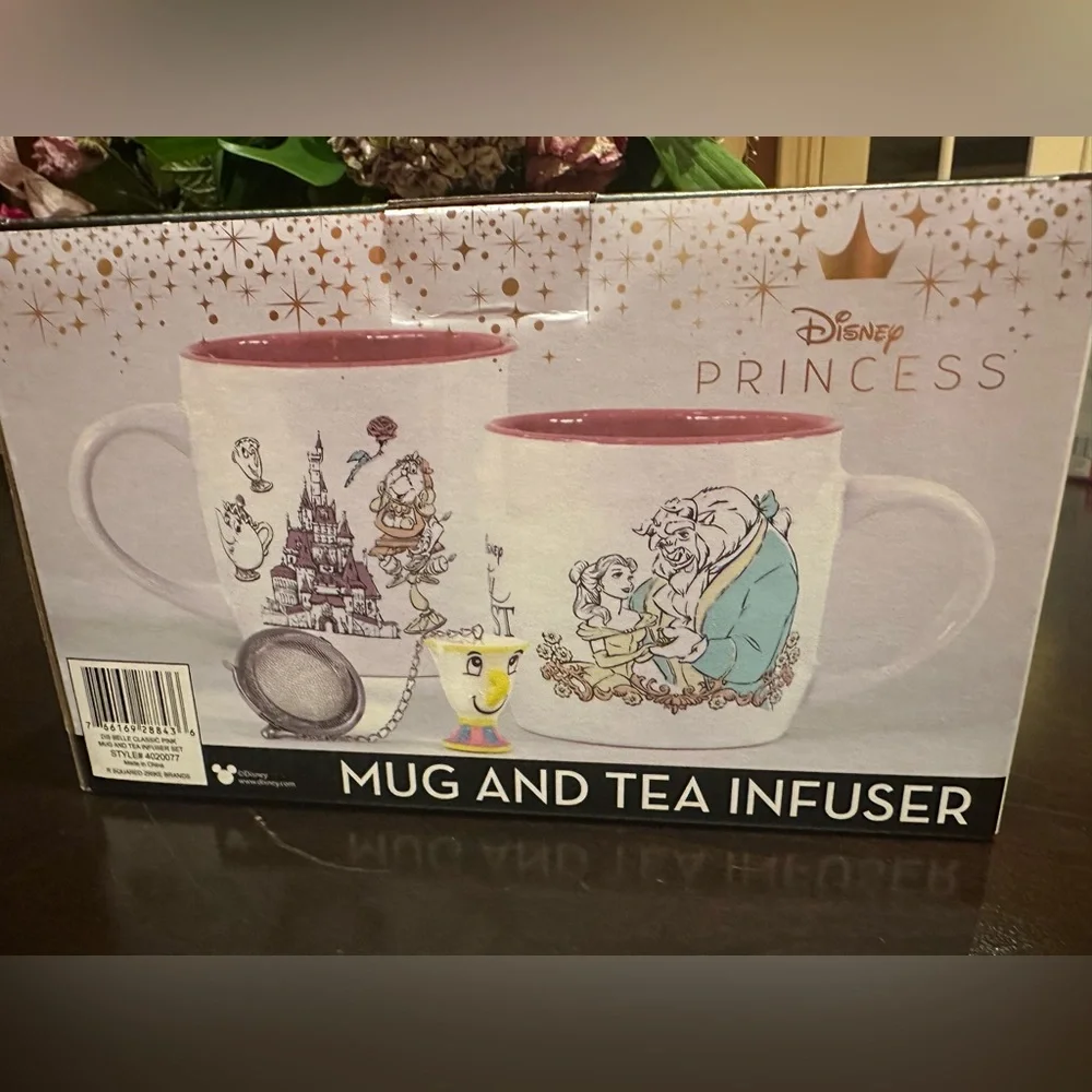 Disney Beauty and the Beast Pink Mug and Tea Infuser Set